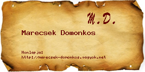 Marecsek Domonkos névjegykártya